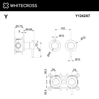 Смеситель для душа Whitecross Y1242AT Антрацит